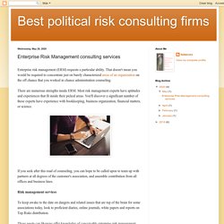 Enterprise Risk Management consulting services