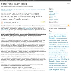 Forrester Consulting survey reveals enterprises are under-investing in the protection of trade secrets - Forefront Team Blog