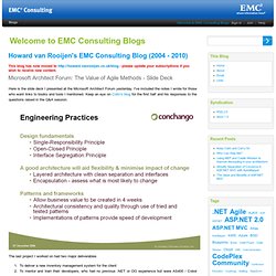 Howard van Rooijen's Blog Microsoft Architect Forum The Value of Agile Methods - Slide Deck