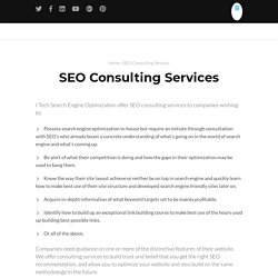 SEO Consulting Services - Talk to Professional SEO Consultant Services Provider
