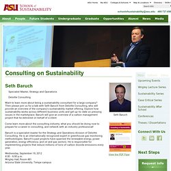Consulting on Sustainability // School of Sustainability // Arizona State University