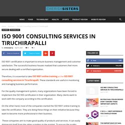 ISO 9001 Consulting Services in Tiruchirapalli