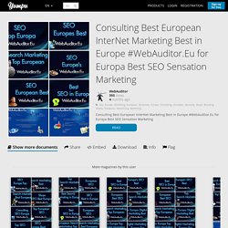Consulting Best European InterNet Marketing Best in Europe #WebAuditor.Eu for Europa Best SEO Sensation Marketing
