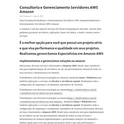Consultoria e Gerenciamento Servidores AWS Amazon