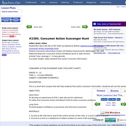 Consumer Action Scavenger Hunt (other, other)