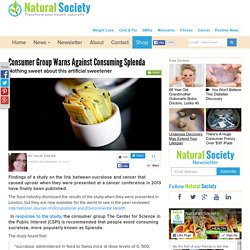 Consumer Group Warns Against Consuming Splenda