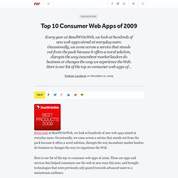 Top 10 Consumer Web Apps of 2009