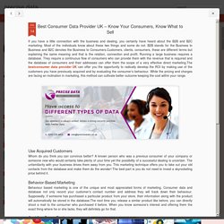 precise data: Best Consumer Data Provider UK – Know Your Consumers, Know What to Sell
