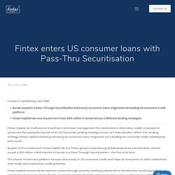 Fintex enters US consumer loans with Pass-Thru Securitisation