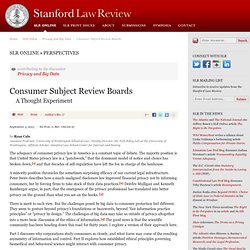 Consumer Subject Review Boards