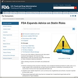 FDA Expands Advice on Statin Risks