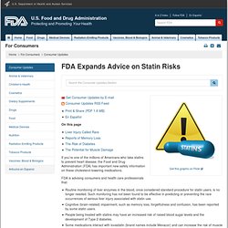 Expands Advice on Statin Risks