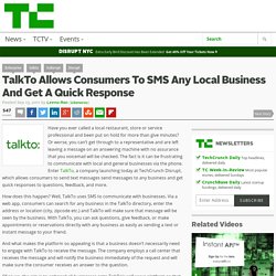 TalkTo Allows Consumers To SMS Any Local Business And Get A Quick Response