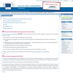 EUROPA - Consumers Affairs - Strategy and Programmes - Financial programme