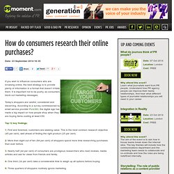 How do consumers research their online purchases? - PR Research: PR Moment