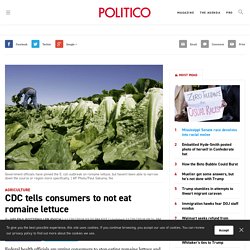 CDC tells consumers to not eat romaine lettuce