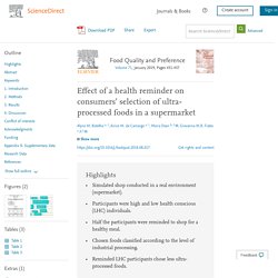 Effect of a health reminder on consumers’ selection of ultra-processed foods in a supermarket