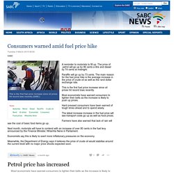 Consumers warned amid fuel price hike:Tuesday 3 March 2015