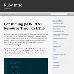 Consuming JSON REST resource through HTTP - Ruby Intro
