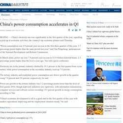 China's power consumption accelerates in Q1 - Business