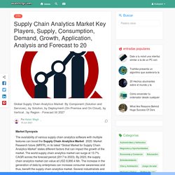 Supply Chain Analytics Market Key Players, Supply, Consumption, Demand, Growth, Application, Analysis and Forecast to 20
