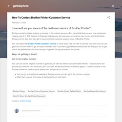 How To Contact Brother Printer Customer Service