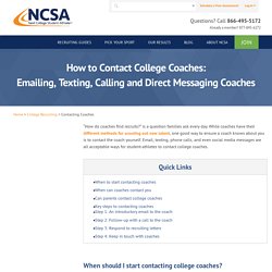 How to contact college coaches