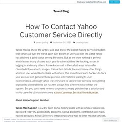 How To Contact Yahoo Customer Service Directly