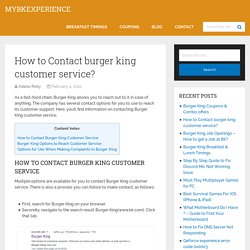 How To Contact Burger King Customer Service?