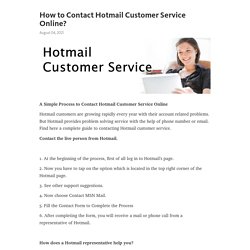 How to Contact Hotmail Customer Service Online? – Telegraph