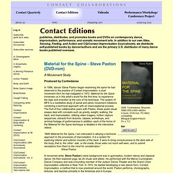 Contact Editions: Material for the Spine - Steve Paxton (DVD-rom)