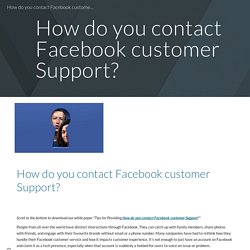 How do you contact Facebook customer Support?