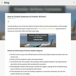 How to Contact Someone at Frontier Airlines?