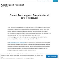 Contact Avast support: One place for all anti-virus issues! – Avast Helpdesk Nederland