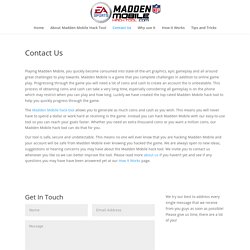 Contact Us - Madden Mobile Hack Tool [2017] - Cheats for Unlimited Coins and Cash