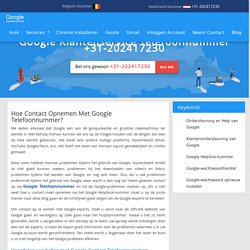 Hoe Contact Opnemen Met Google Telefoonnummer?