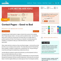 Contact Pages - Good vs Bad
