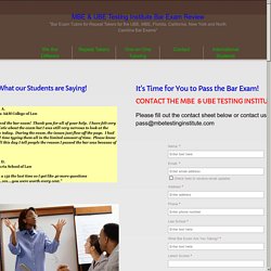 MBE And UBE Bar Exam Review Testing Florida