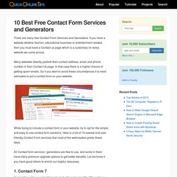 10 Best Free Contact Form Services and Generators