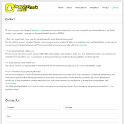 Contact – Snapchat Hack 2017 – Get into any Snapchat Account without a Password