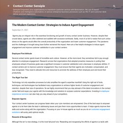 The Modern Contact Center: Strategies to Induce Agent Engagement