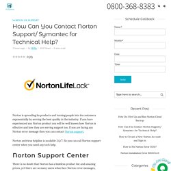 How Can You Contact Norton Support/ Symantec for Technical Help