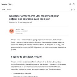 Contacter Amazon Par Mail