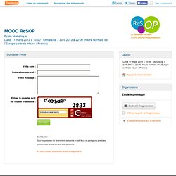 MOOC ReSOP - Contacter Ecole Numérique - Eventbrite