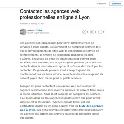 Contactez les agences web professionnelles en ligne à Lyon