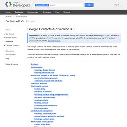 Developer's Guide: Python - Google Contacts Data API - Google Code