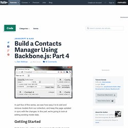 Build a Contacts Manager Using Backbone.js: Part 4