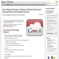 Sync iPhone Contacts, Calendars & Notes with Gmail – Syncing iPhone with Google Contacts