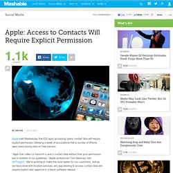 Apple: Access to Contacts Will Require Explicit Permission