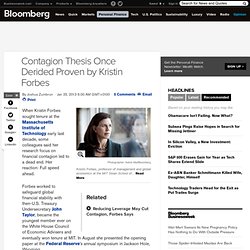 Contagion Thesis Once Derided Proven by Kristin Forbes